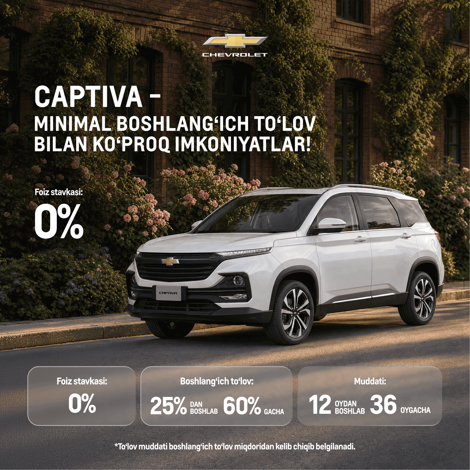 Chevrolet Captiva xaridi uchun afzal takliflar bir joyda!