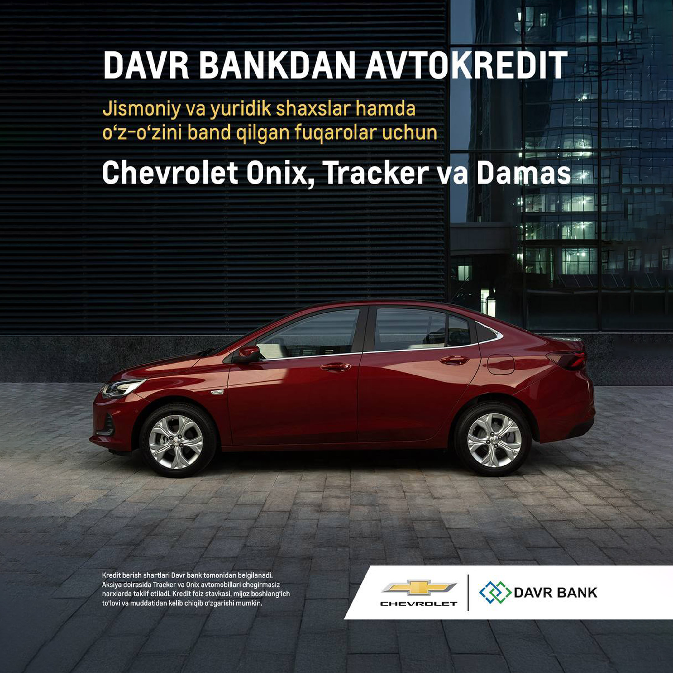 Davr bankdan qisqa va uzoq muddatli avtokredit